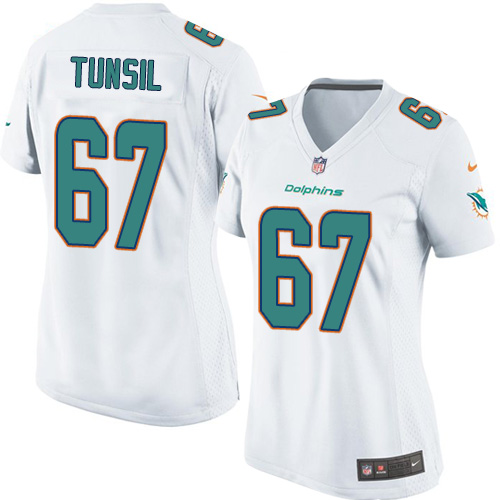 Women's Limited Laremy Tunsil Nike Jersey White Road - #67 NFL Miami Dolphins